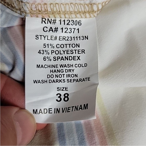 NWT - Ezekiel Swim Trunks Gold Wetlands Stripe Rainbow Elastic Waist Unlined - Picture 5 of 7